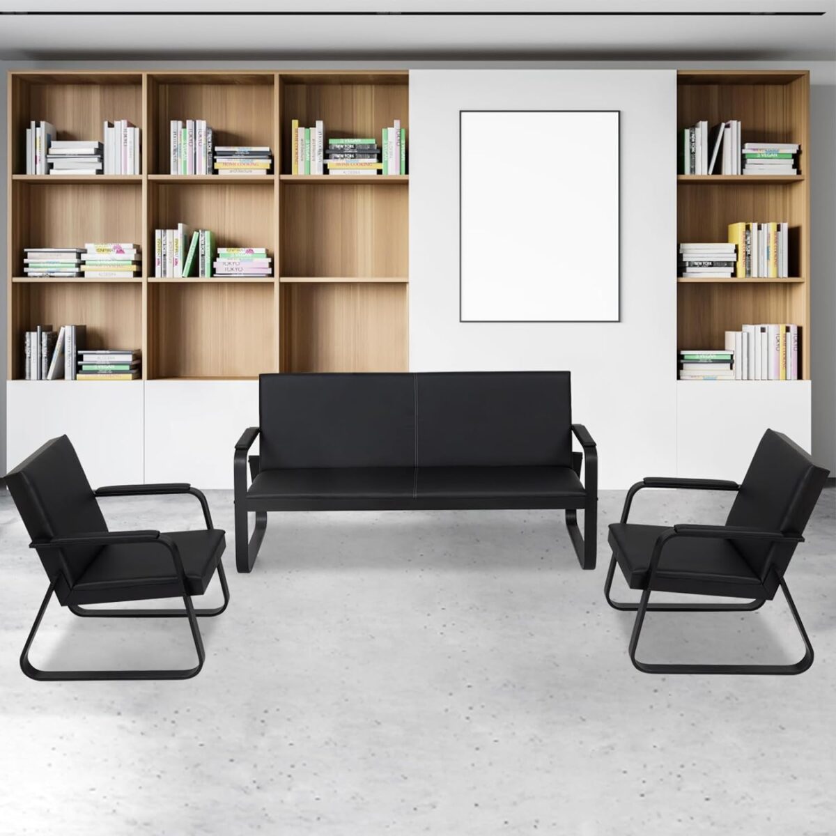 5-Seater Office Leather Sofa Set