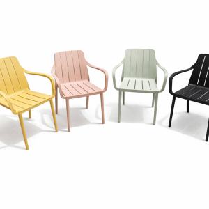Modern Plastic Chair with Armrest – Durable, Stylish (Multi-Color)