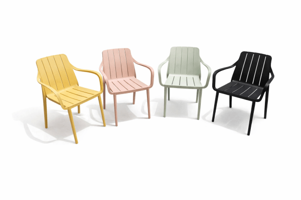 Modern Plastic Chair with Armrest – Durable, Stylish (Multi-Color)