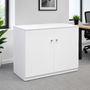 Modern White 2-Door Office Storage Cabinet