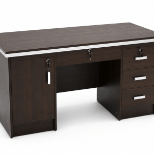 Modern Executive Office Desk with Lockable Drawers & Cabinet – 1.4M