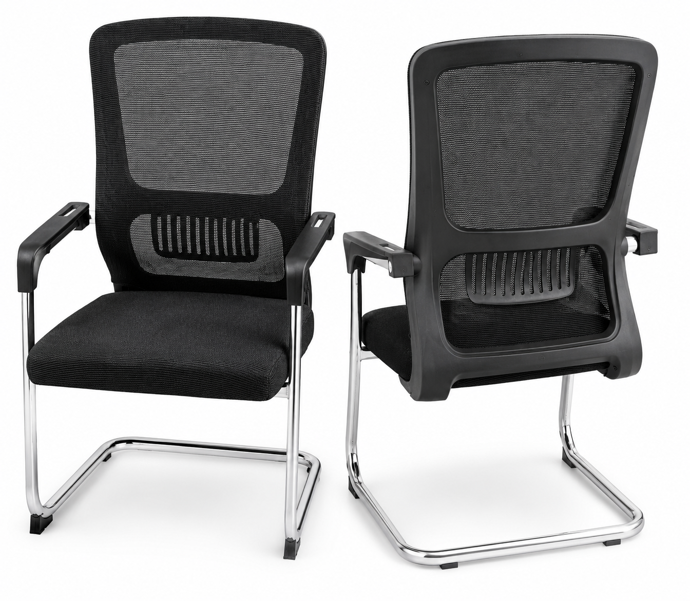 Ergonomic Office Visitor Chair – Black Mesh - Image 2