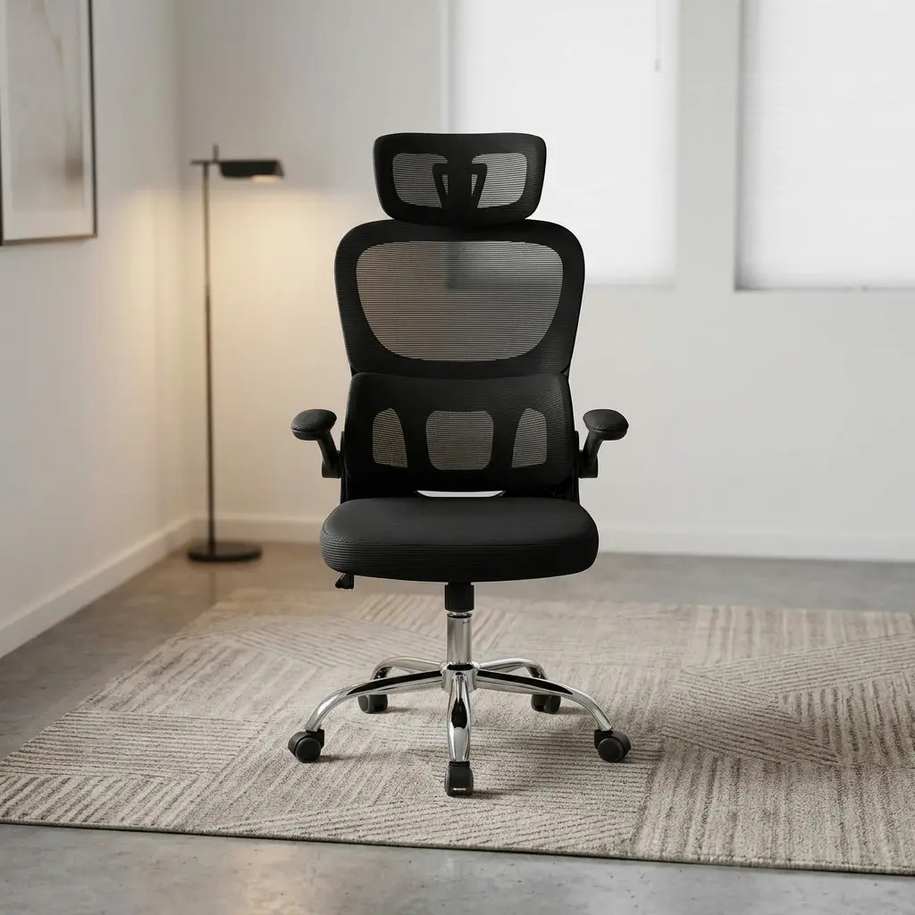 Ergonomic Office Chair with Headrest and Lumbar Support - Image 2