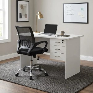 Office Desk with 3 Drawers and Lockable Storage