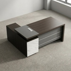 Executive Office Desk with Side Extension and Drawers