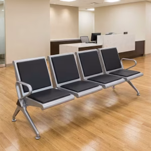 4 Seater Waiting Bench with Padded Seats and Backrests
